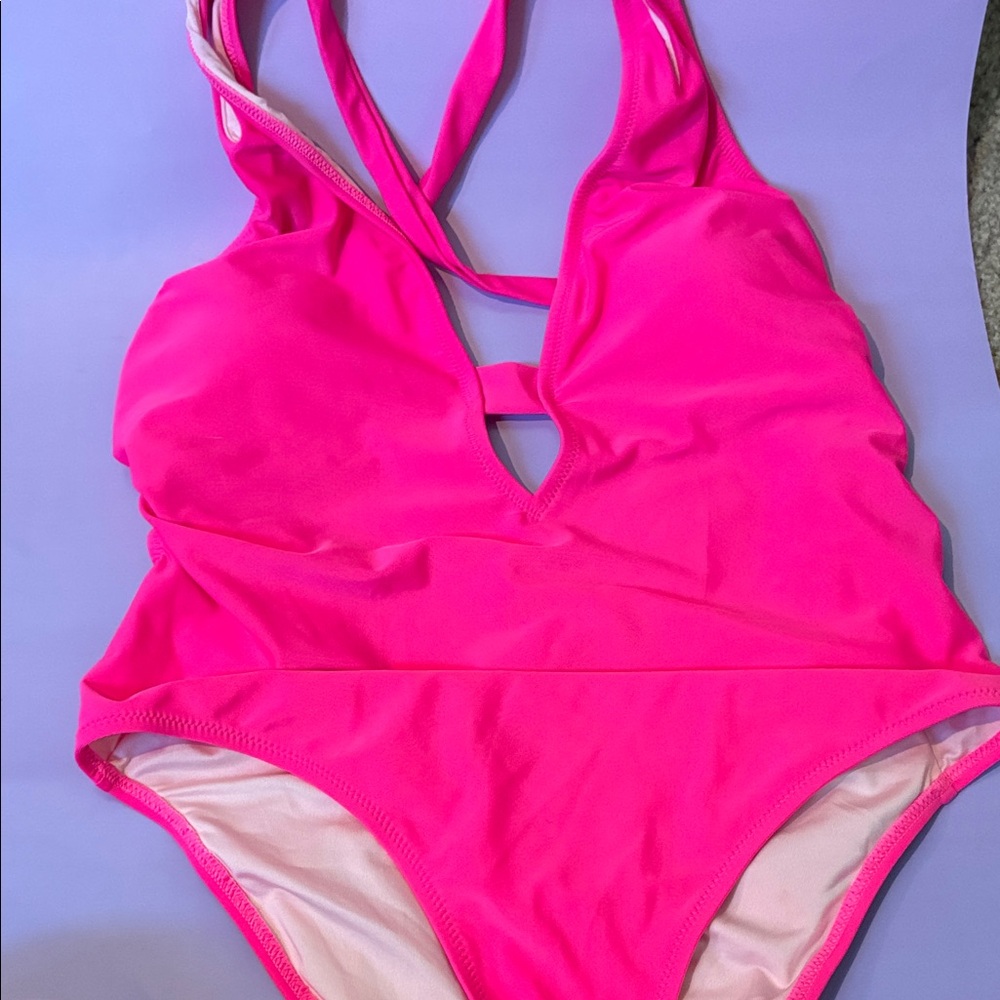 Cupshe Hot Pink Kids One Piece Swimsuit